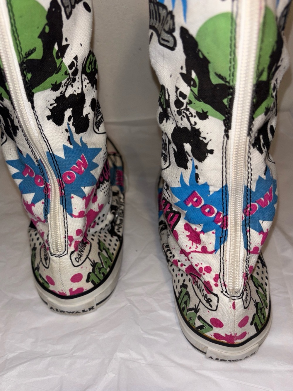 Vintage Airwalk knee high graffiti tennis shoes lace ups Retro Y2K women’s 8.5 - Picture 7 of 13